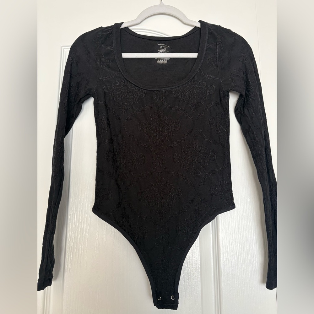 Ornate Free People Bodysuit NWOT black xs/s